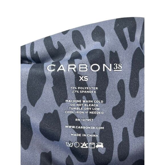 Carbon38 Ballerina Leopard High Rise 7/8 Leggings Size XS Charcoal Gray Athletic - Picture 6 of 11